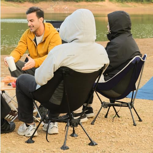 Wildhiker Compact Folding Camping Chair Set - Black, 2 Pack, Ultralight & Stable