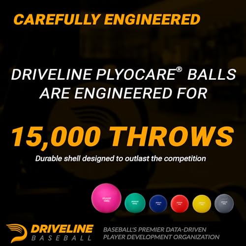 Driveline Baseball PlyoCare Balls Set of 6 Weighted Pitching Training Balls with 16-Week Program