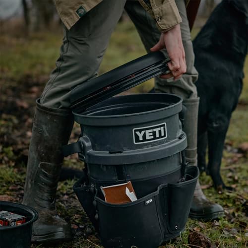 YETI 5 Gallon LoadOut Bucket with Black Swivel Seat - Heavy Duty Foam Cushion for Hunting, Fishing, Camping