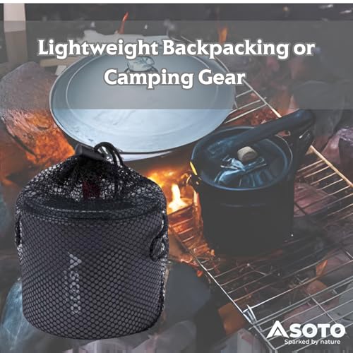 SOTO Amicus Camping Stove w/ Igniter & New River Pot - Windproof, Shock-Resistant, Portable