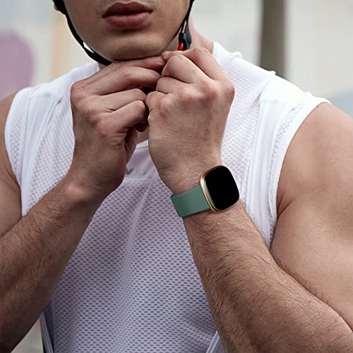 Large Black & Colorful TPU Sport Wristbands for Fitbit Versa 3 & Sense - 4 Pack, Women & Men