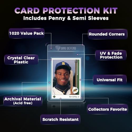 Clear Semi Rigid & Penny Sleeve Trading Card Holders Set - 510 & 510 Count, Universal Size