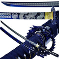 Japanese Katana Samurai Sword Handmade High Carbon Steel 1045 Blue Pattern Gift for Martial Arts & Collectors