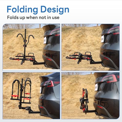 Bike Rack Hitch for Car 200LB Capacity 2-Bike Carrier with Lock & Tilt