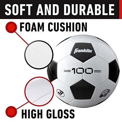 Franklin Sports F-100 Size 3 Soccer Balls Set with Pump - 12 Deflated Balls for Training & Practice