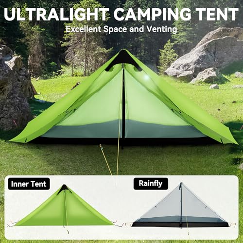 FBSPORT Ultralight 3-Season Backpacking Tent for 1-2 Persons, Waterproof Camping Shelter