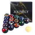 JOLORLY AAA-Grade Pool Balls Set - 16 Regulation Size Billiard Balls with Dark Marble Swirl Finish