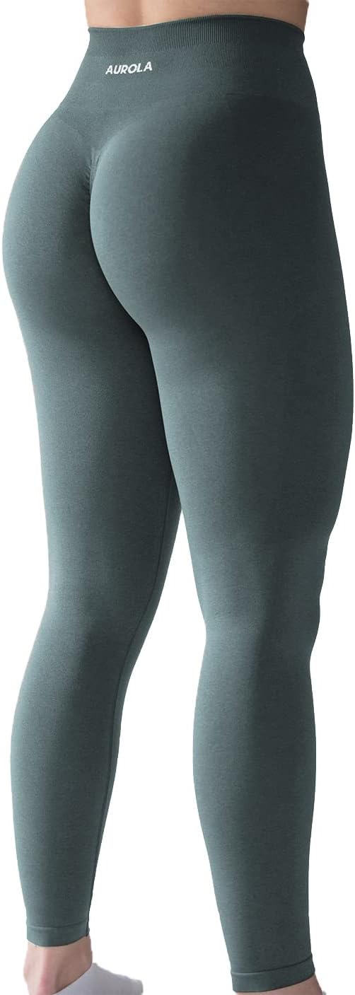 AUROLA Seamless Workout Leggings for Women - Tummy Control Scrunch Tights for Gym & Yoga