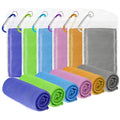 6 Pack Cooling Towels for Neck and Face - Blue, Orange, Green, Purple, Blue, Gray
