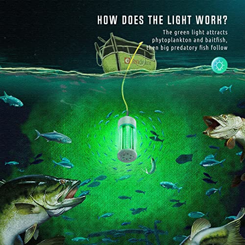 Underwater Fishing Light - Super Bright LED Fish Attractant Lamp for Boat & Docking