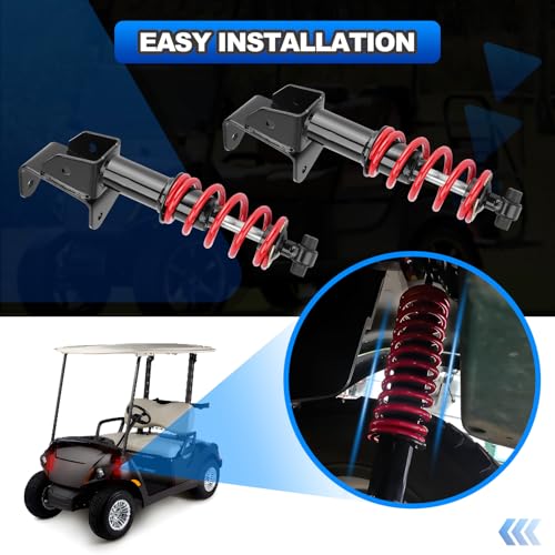 AUTOBABA Red Front Shock Absorbers with Springs for Yamaha G29 Golf Cart