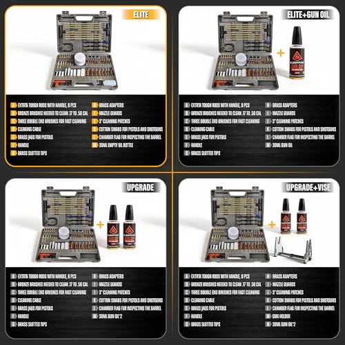 GLORYFIRE 58PCS Elite Universal Gun Cleaning Kit with Reinforced Rods