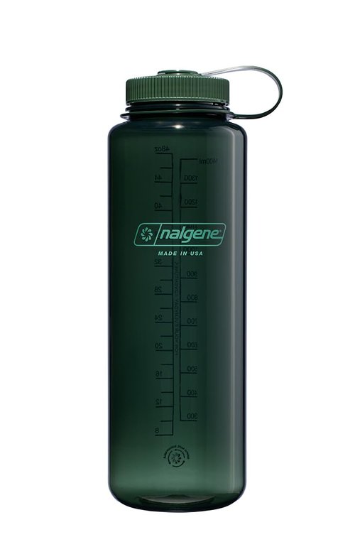 Nalgene Sustain Tritan BPA-Free Water Bottle Made with Material Derived from 50% Plastic Waste (Using ISCC Certified Mass Balance), 48 OZ, Wide Mouth, Jade