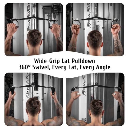 MOST GRIP Black Lat Pulldown Bar Set with 360° Rotatable Handles for Home Gym
