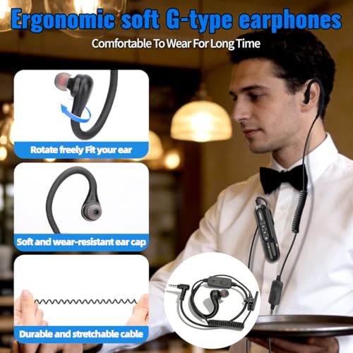 Mini Long Range Walkie Talkies Set for Adults with Earphones & USB-C Charging — 3 Pack