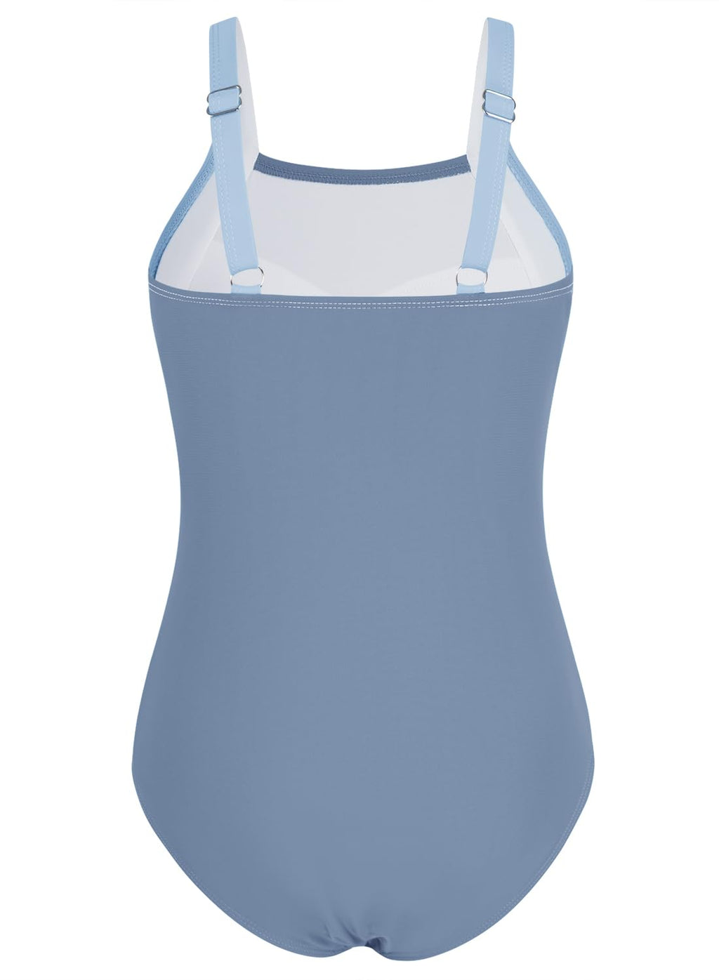 Belovance Girls Swimsuits One Piece Bathing Suit Solid Color Blocking Tween Swimming Suit Summer Modest Beach Swimwear Adjustable Straps Quick Dry Size 9 10 (10Y, Blue)
