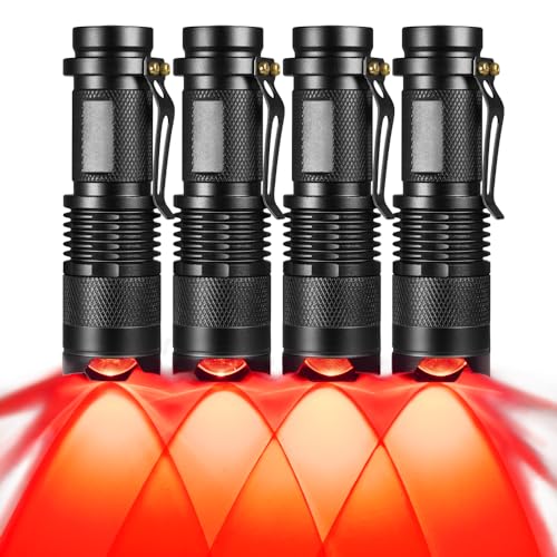 4 Pack Red LED Flashlight with 3 Modes for Astronomy Night Observation and Outdoor Activities - Variation of THIS listing