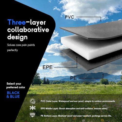Polpagar 14FT Black Trampoline Pad - Weatherproof Outdoor Replacement Cover