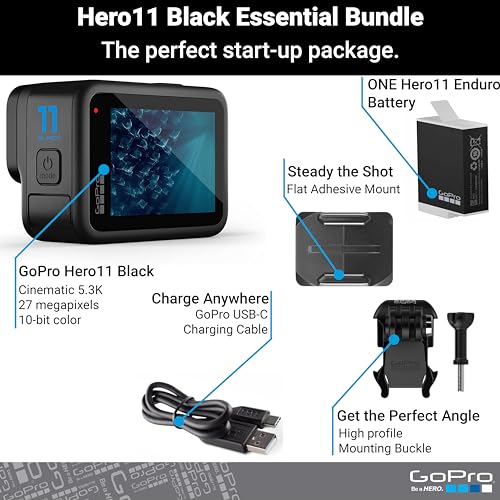 GoPro HERO11 Black Action Camera - Waterproof 5.3K60 HD Video, 27MP Photos, Live Streaming, Stabilization