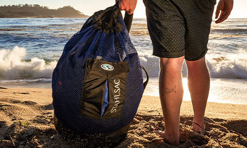 Backpack for Dive Gear - 103L Mesh Dive Bag with Dry Pockets - Black, One Size