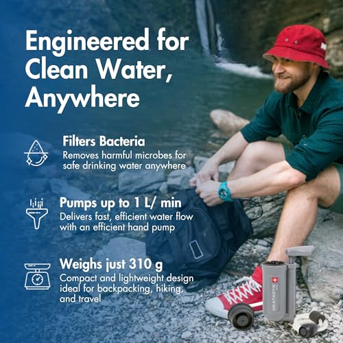 Katadyn Hiker Pump Water Filter - Lightweight Backpacking Microfilter