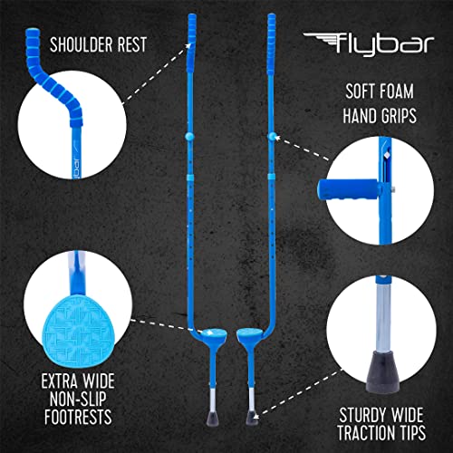 Flybar Master Walking Stilts - Adjustable Height Kids Outdoor Play Blue Edge