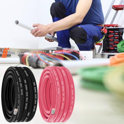 NOVINO 2 Gauge Marine Grade Copper Wire 20FT Red & Black - Heavy Duty Marine Cable