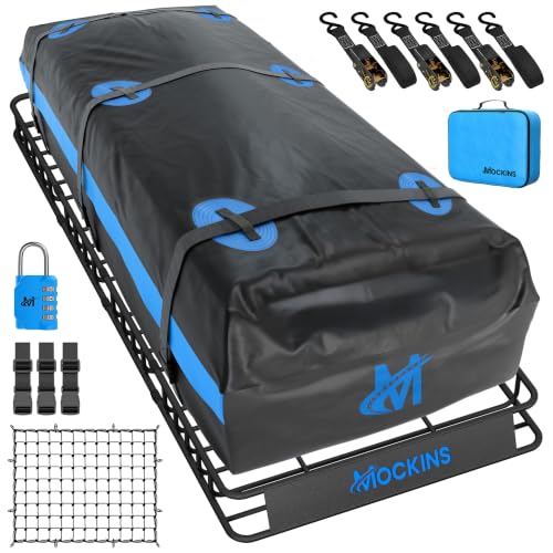 Mockins 84x39x5 Inch XL Extendable Waterproof Car Roof Rack Cargo Carrier with Bag - 35 Cu Ft