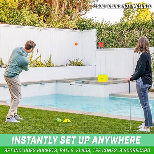 Yard Links Backyard Golf Game - 9 Hole Outdoor Chipping Course Set