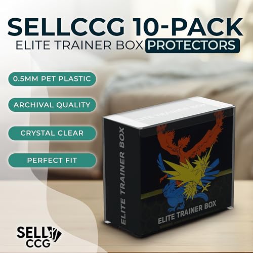 10 Pack ETB Protector Cases for Standard Size Elite Trainer Boxes - Clear Plastic Storage