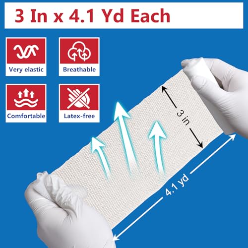 40 Pack Gauze Rolls - 3 in x 4.1 Yards, Non-Stick Wound Bandage Wraps