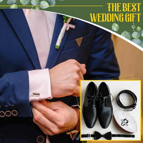 Stylish Groomsmen Football Gifts Pack of 10 with Inflator - Wedding Proposal Footballs