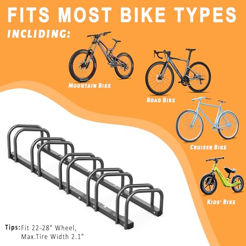 Ultrawall 5 Bike Floor Rack for Garage - Heavy Duty Bicycle Storage Stand