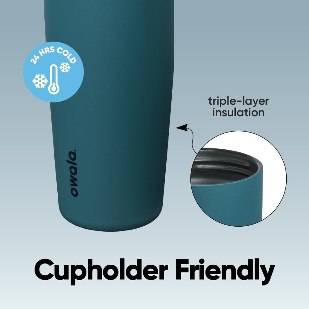 Owala FreeSip Sway Insulated Stainless Steel Water Bottle - 30oz, BPA Free, Leak Proof, Denim Color