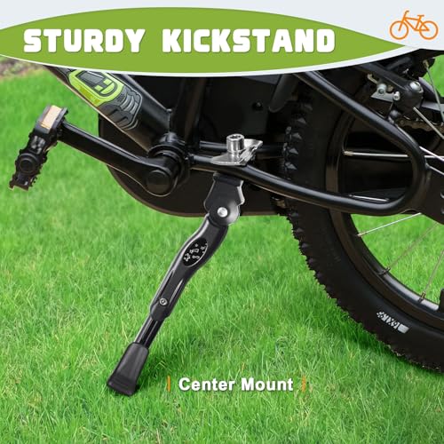 Kids Bike Kickstand for 16-20 Inch Wheels Adjustable Center Mount Black