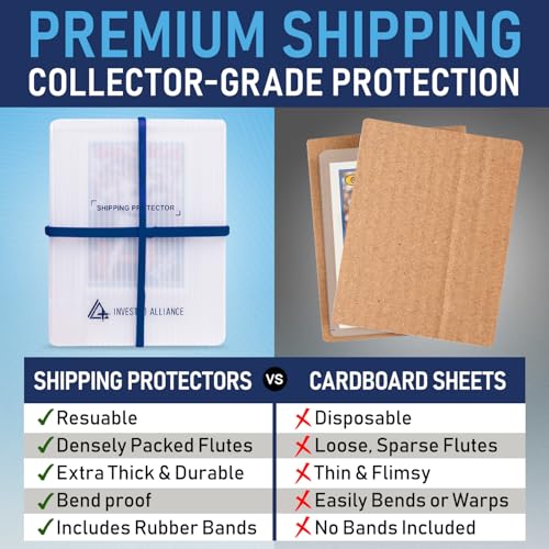 3.5X4.5 Inch Trading Card Shipping Protectors Pack of 20 with Rubber Bands - Fits Graded & Raw Cards