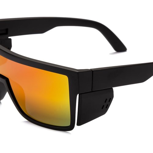 BEASVFE Z87 Mirror Polarized Sports Safety Sunglasses for Men Women Driving Cycling Fishing Wrap Around Sun Glasses UV400 Protection (Matte Black Violet Mirror)