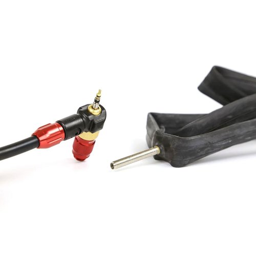 Lezyne Unisex_Adult ABS-1 Pro Chuck Pumpenkopf mit Schrader und Presta, für High Pressure Hose, Rot-glänzend, 1-ABS1P-CHUCK-V111 Floor air Pump, red, Standard Size