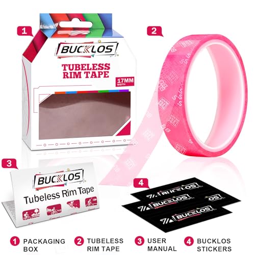 BUCKLOS Bike Tubeless Rim Tape 17mm - Wide Compatibility for MTB and Road Bikes