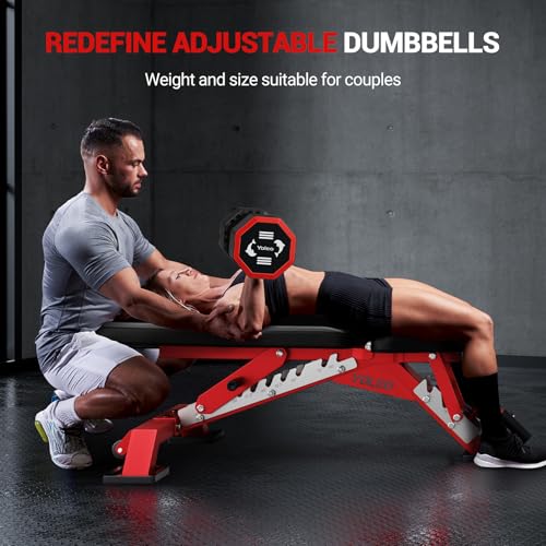 25LB Adjustable Dumbbell Set with Rotary Dial Lock - Space-Saving Home Fitness Equipment for Men & Women