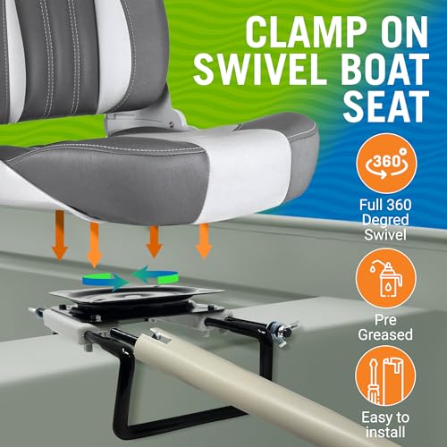 Better Boat Clamp On Boat Seat Swivel Mount 9-18.5 Inch Pack of 2 for Jon & Aluminum Boats