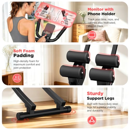 Dual Track Ab Machine with Adjustable Intensity & LCD Monitor - Black