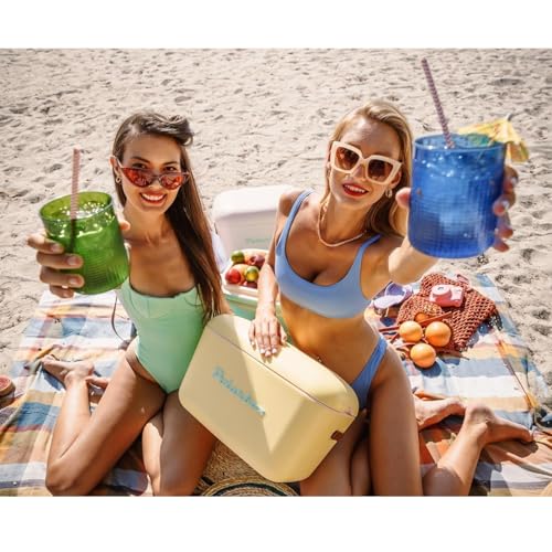 Polarbox Cyan Baby Rose 20L Retro Picnic Cooler Bag Portable Ice Chest for Camping & Travel