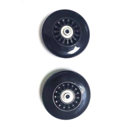1 Pair/2pcs Luggage Suitcase Replacement Wheels 100mm/3.94in, Thk24mm Rubber Swivel Caster Wheels for Inline Outdoor Skate w/ 6mm Bearings Repair Kits (OD100xThk24mm/3.94x0.94in)