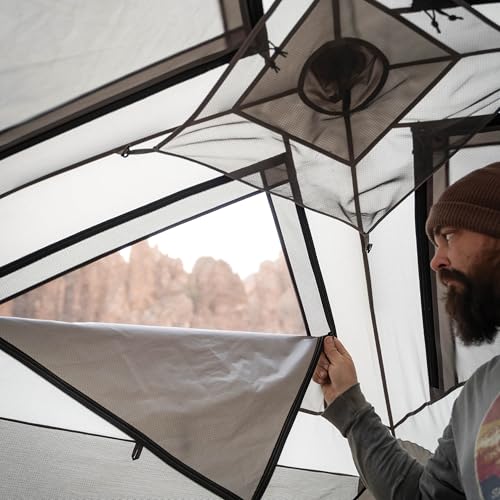 Overland Camping Tent for 4 - Waterproof Pop-Up Hub Tent with Mesh Roof
