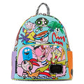 Cartoon Network Mini Backpack with Retro Collage Design - Vegan Leather, Adjustable Straps