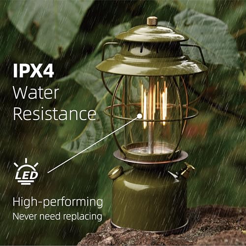 Retro Army Green Metal Vintage LED Camping Lantern with Dimming