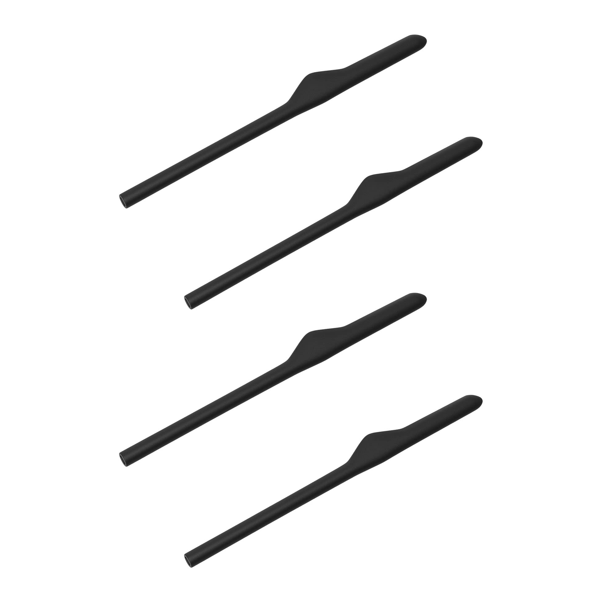 SAUCER Replacement Rubber Earsocks Temple Sleeve for Oakley Keel | Keel Blade | Wingback | Wingback SQ OX3122 OX3125 OX5089 OX5148 Sunglasses - Black + Black