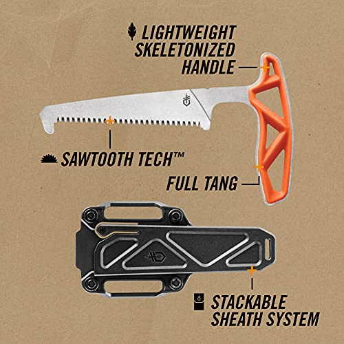 Lightweight Camping Hunting Saw with Sheath - Orange, 7.55 Inch
