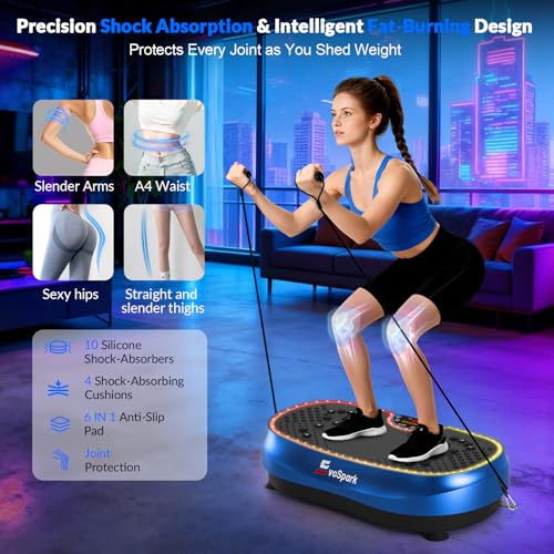 Vibration Plate Exercise Machine for Whole Body Fitness - Dual Motor, 6+1 Modes, Large Platform